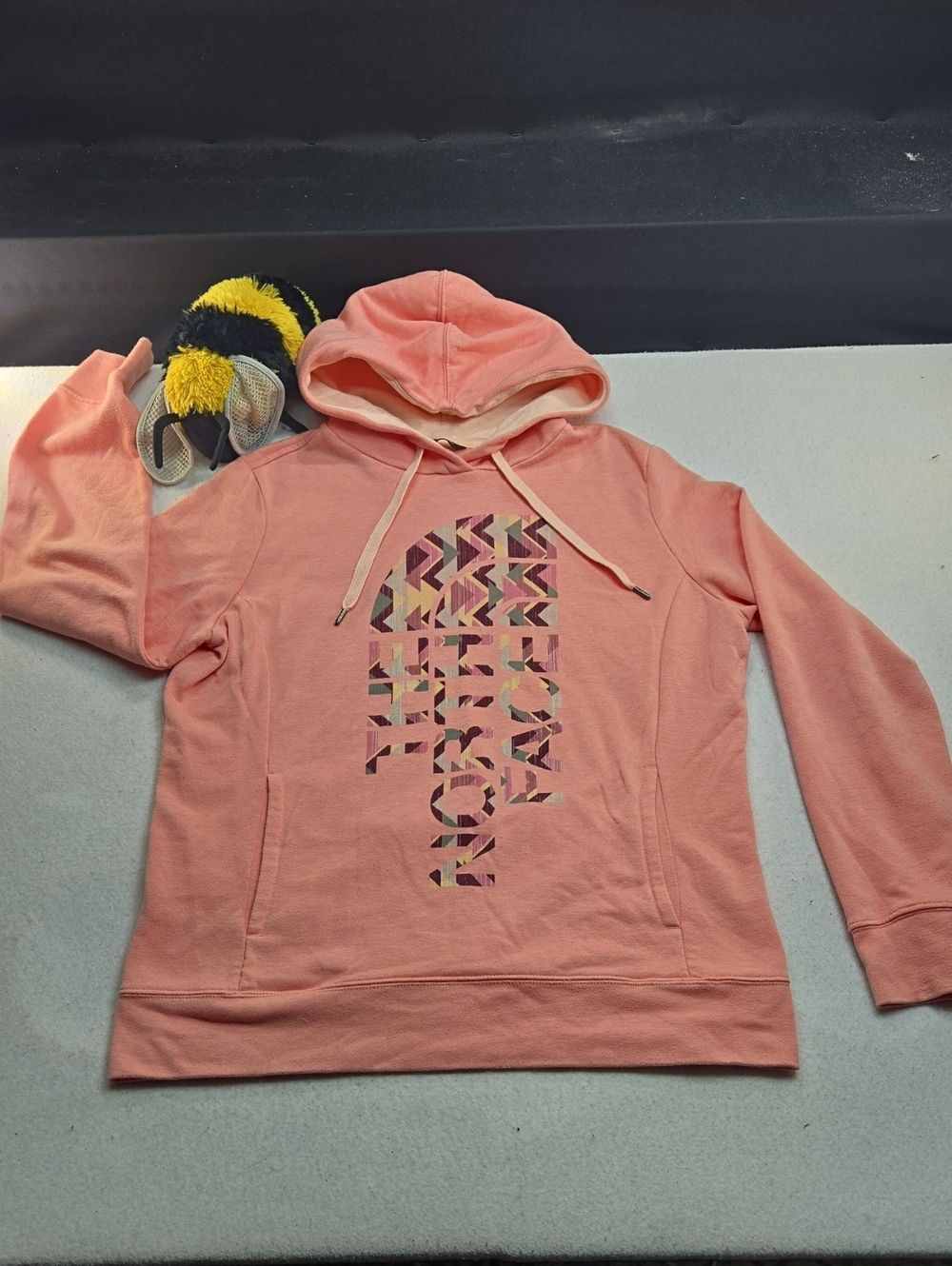 North Face Pastel Pink/Peach Pullover Fleece Hoodie